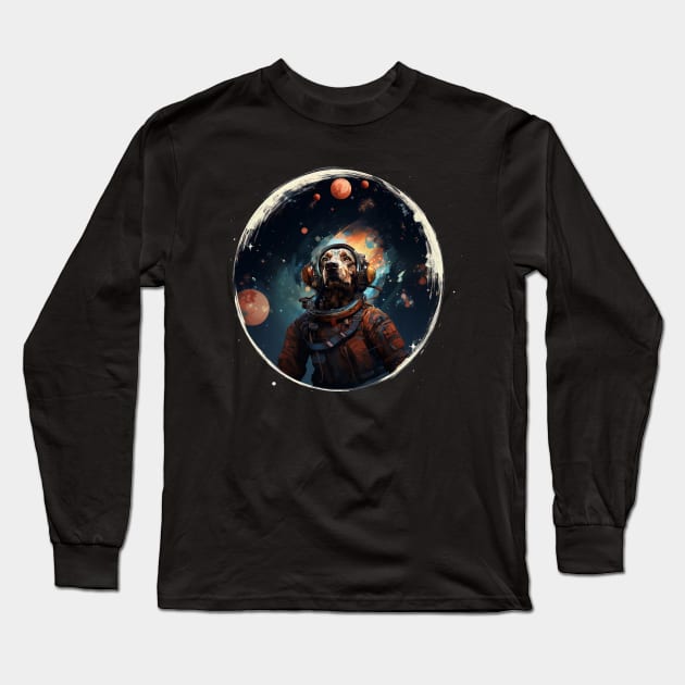 Astronaut Dog in Space! Long Sleeve T-Shirt by Danielleroyer